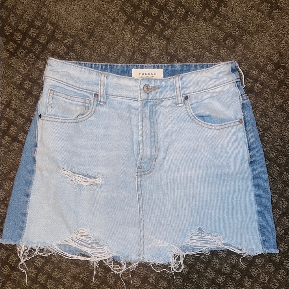 PacSun Blue Asymmetrical Mini Skirt Casual